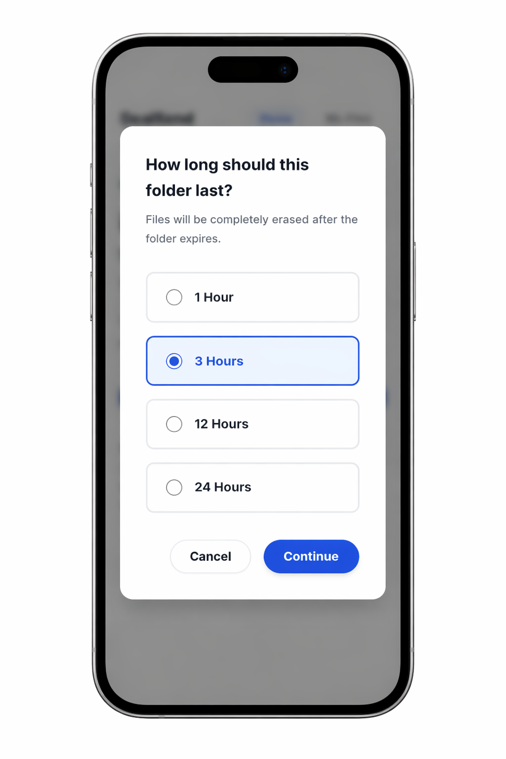 Choose how long a ProofSend folder should last