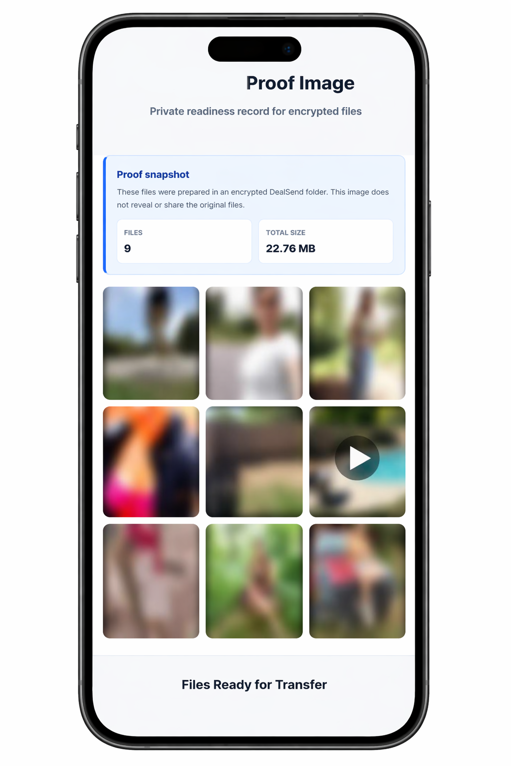 ProofSend proof image with blurred media thumbnails