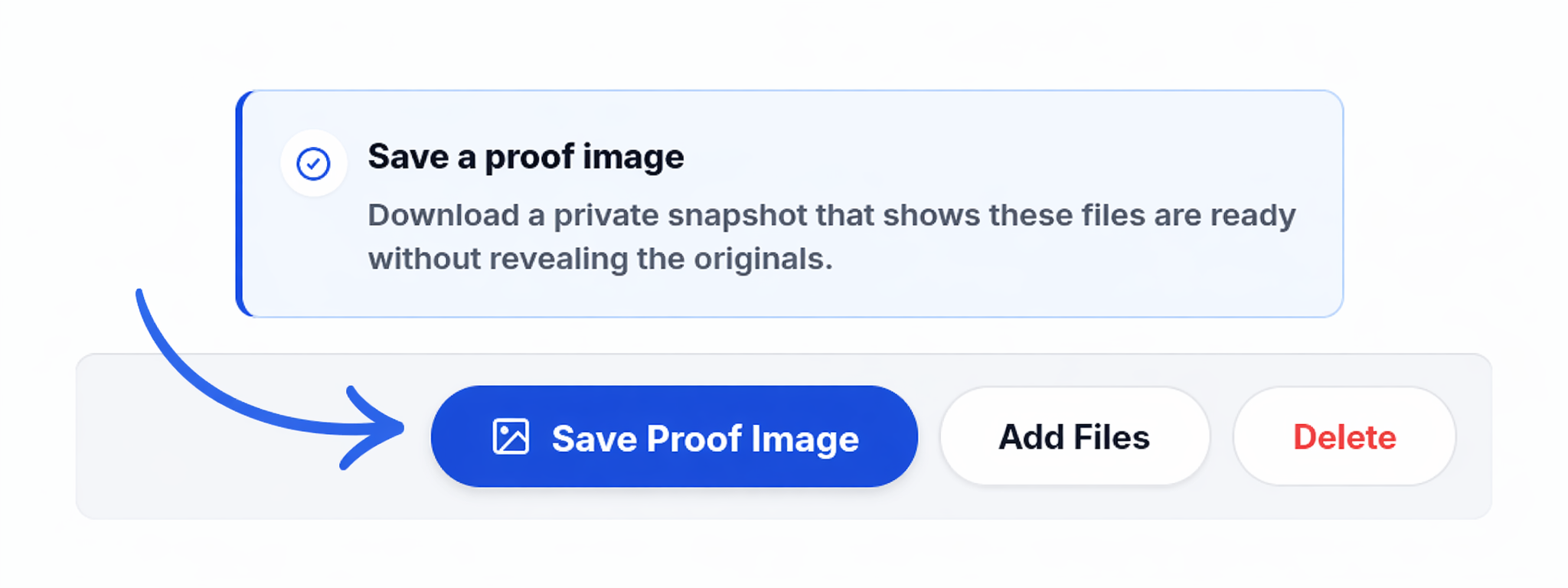 Save Screenshot button in a finalized ProofSend folder